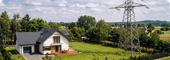 Linia energetyczna nad gospodarstwem